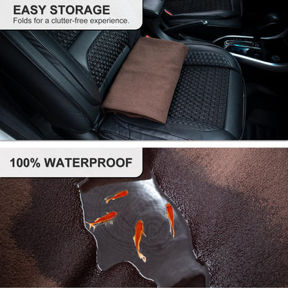 Waterproof Sweating Car Seat Cover for Post Gym Workout, Running, Swimming, Beach and Hiking, Universal Fit Non-Slip Towel Bucket Seat Protector for Cars SUV Trucks, Machine Washable (Grey)
