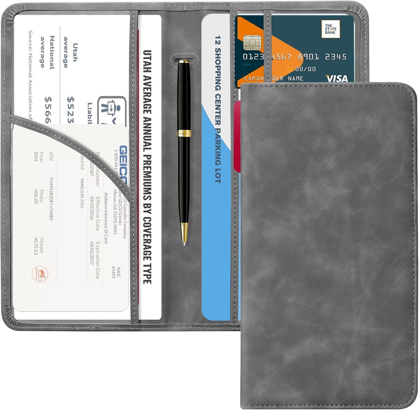 CoBak Car Registration and Insurance Holder - Vehicle Glove Box Car Organizer,Auto Truck Comparment Accessories Case with Magnetic Closure for Driver License,Cards - Colors A