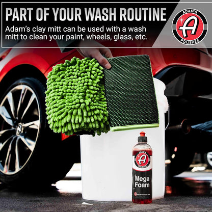 Adam's Clay Mitt Combo - Detail Spray Clay Lubricant for Medium Grade Clay for Car Detailing - Glove Quickly Removes Debris from Your Paint, Glass, Wheels, & More