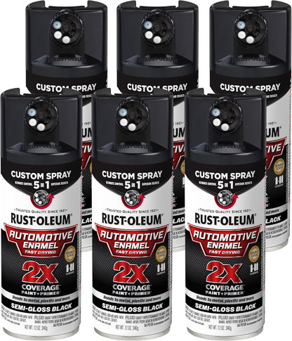 Rust-Oleum 2X Automotive Enamel Custom Spray 5-in-1 Spray Paint, 12 oz, Gloss Clear