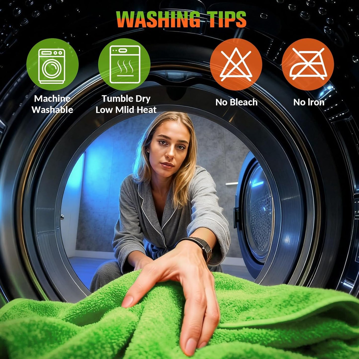 48"x24" XXL Car Drying Towel, 1300GSM Dual-Sided Microfiber Car Drying Cloth, Super Absorbent & Scratch-Free Lint-Free Wash Towel for Car, SUV, Truck & RV Cleaning (Machine Washable)