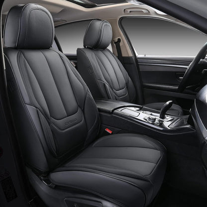 Coverado Seat Covers Full Set, Black Seat Covers for Cars 5 Seats, Car Seat Protector, Waterproof Nappa Leather Car Seat Cushion, Front and Rear Car Seat Cover Fit for Most Sedans SUV Pick-up Truck - Colors A