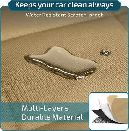 Veckle SUV Cargo Liner for Dogs with Side Flaps, Large (54" x 93") Water Resistant Trunk Cover, Non-Slip Pet Area Protector with Bumper Flap, Universal Fit for SUVs Sedans Vans, Khaki