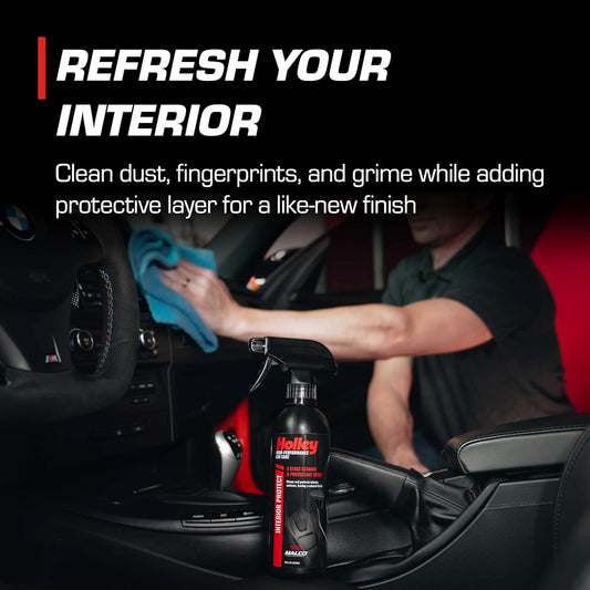 Holley Interior Protect - 2-Stage Cleaner & Protectant Spray - High-Performance Car Care, Wipe Away dust and Fingerprints in Your Vehicle - UV protectant, Citrus Scent - 16 oz.