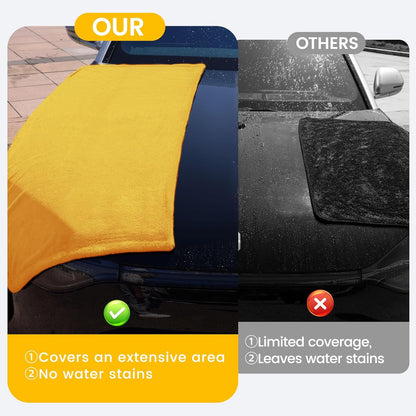 PUGPIU Microfiber Car Drying Towel Extra Large Super Absorbent 48"X24", 1400 GSM Flash Detail Car Wash Drying Towel Edgeless with Two Sided Soft Twisted-Loop, No Water Spots Streaks for Cars (Green)