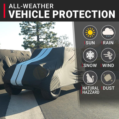 iCarCover 15-Layer Car Cover Waterproof All Weather | Premium Quality Car Covers for Automobiles, UV Protection, El Camino, Impala, Bel Air, Monte Carlo, Galaxie, Charger, Size C21 (See Size Chart) - Colors C