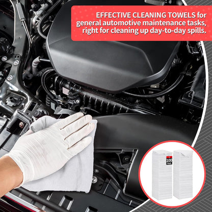 Microfiber Cleaning Cloth, 100 Pack Cleaning Rags Microfiber Towel Bulk Absorbent Lint-Free Wash Cloths, All-Purpose Shop Towels for Cars, Automotive, Garage, Home & Kitchen 11.5"*11.5"