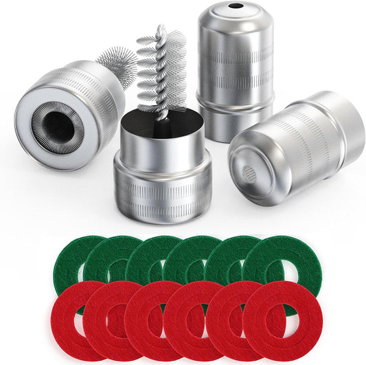 LotFancy Battery Terminal Cleaners (2 pcs), Plus 12 pcs Battery Terminal Anti-Corrosion Fiber Washers (6 Red & 6 Green) for Car Marine RV