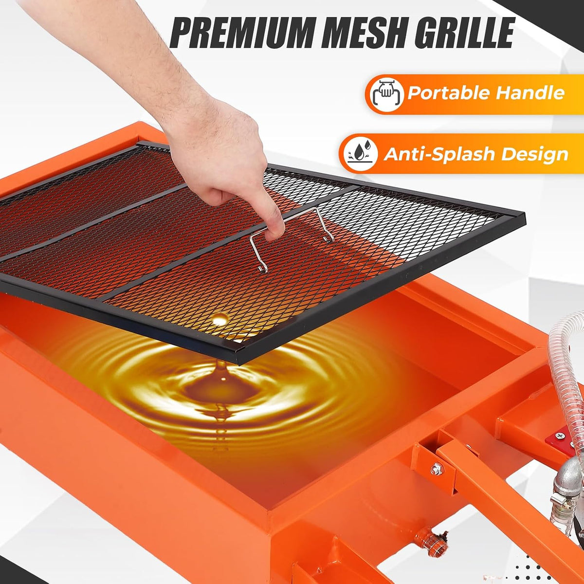 20 Gallon Manual Oil Drain Pan,Low Profile Oil Drain Pan with 110V Electric Pump,76L Oil Change Pan with 8.2ft Hose & Folding Handle, Rolling Oil Drain Cart for Car, SUV, Trucks Oil Draining