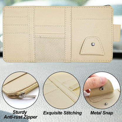 Keedolla Car Sun Visor Organizer, Truck Visor Organizer Car Sun Storage Pocket Pouch Case Bag for Sunglasses, Cards, Pens and Document - Pink