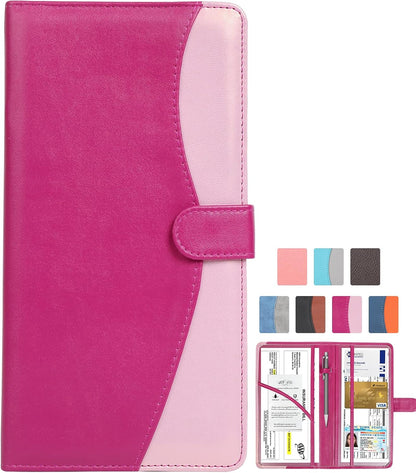 foryou Car Registration and Insurance Holder Car Document Holder Registration and Insurance Card Holder for Cards, Driver License & other Essential Documents(Purple Pink)