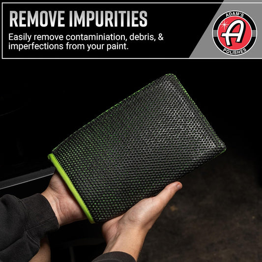 Adam's Clay Mitt Combo - Detail Spray Clay Lubricant for Medium Grade Clay for Car Detailing - Glove Quickly Removes Debris from Your Paint, Glass, Wheels, & More