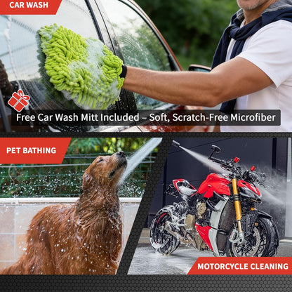 Pressure Washer Foam Cannon Gun & Sprayer Kit, Car Wash Kit, 5 Adjustable Nozzles, 1/4" Quick Connect, Fits for 1000-4000 PSI, Includes Foam Sprayer & Accessories