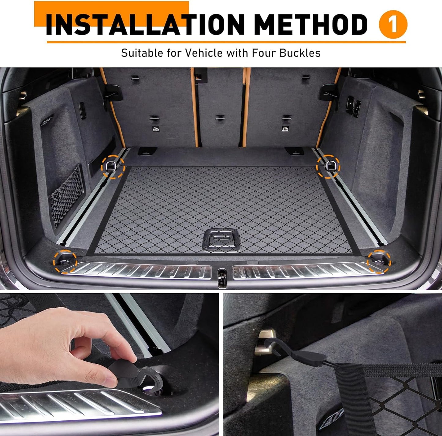 Elastic Cargo Net for SUV,Universal Truck Net Organizer with Storage Bag,32"x24" Stretch to 56"x42" Small Cargo NetBungee Mesh Cargo Hold for Car,Truck,Pickup,RV,Road Trip Essentials