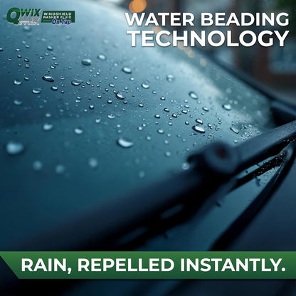Qwix Mix Rain Shield Windshield Washer Fluid Concentrate, 1 Bottle makes 32 Gallons– Repels Rain