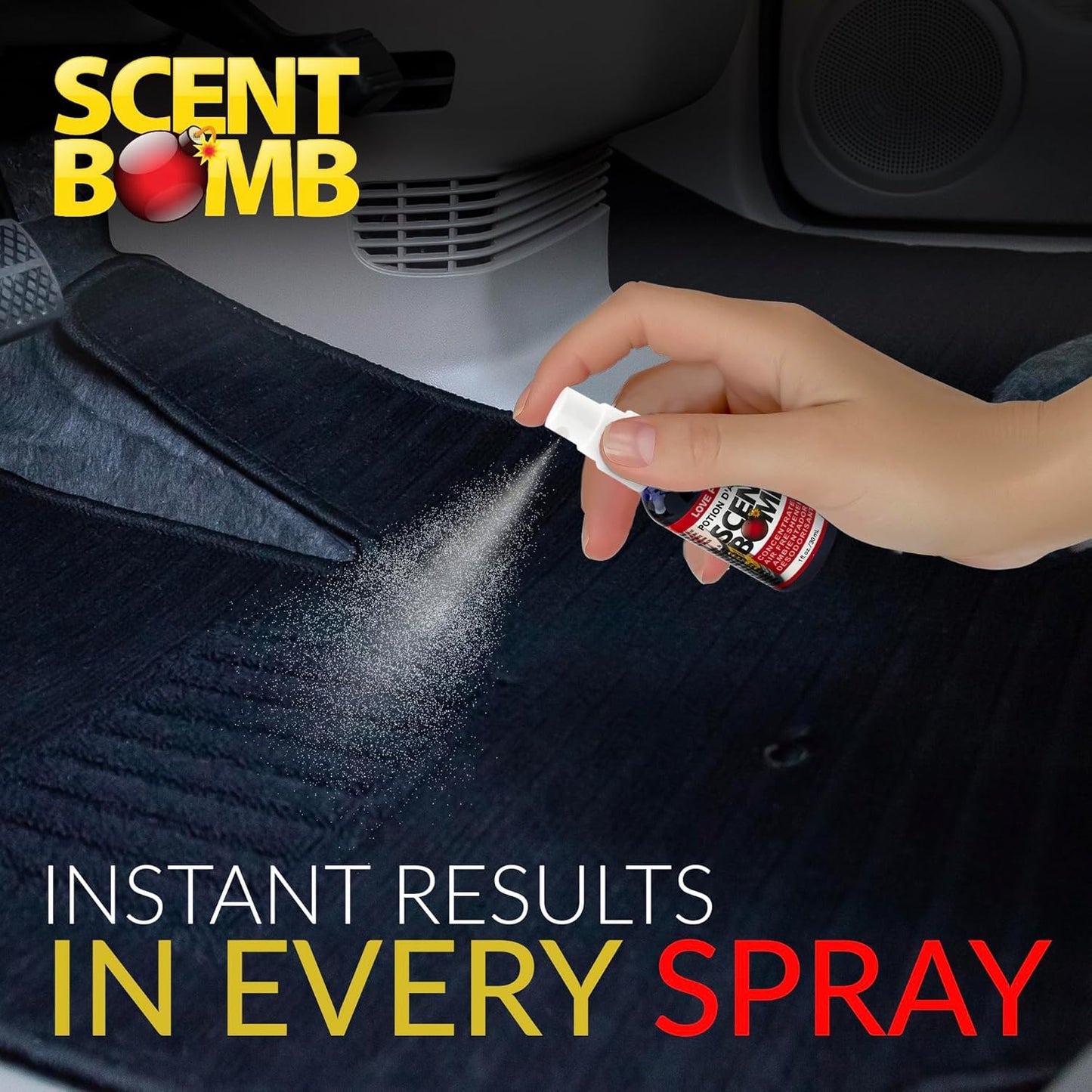 Scent Bomb Air Freshener Spray, Long-Lasting Odor Eliminator - Effective Deodorizer for Home & Car, Fresh Room Spray for Kitchen, Bathroom & Smell Neutralizer - 1 oz Pack of 4, Black Cherry Scent