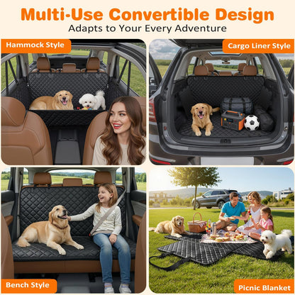 URPOWER Dog Car Seat Cover for Pets 100% Waterproof Seat Cover Hammock 600D Heavy Duty Scratch Proof Nonslip Durable Soft Back Seat Covers for Cars and SUVs