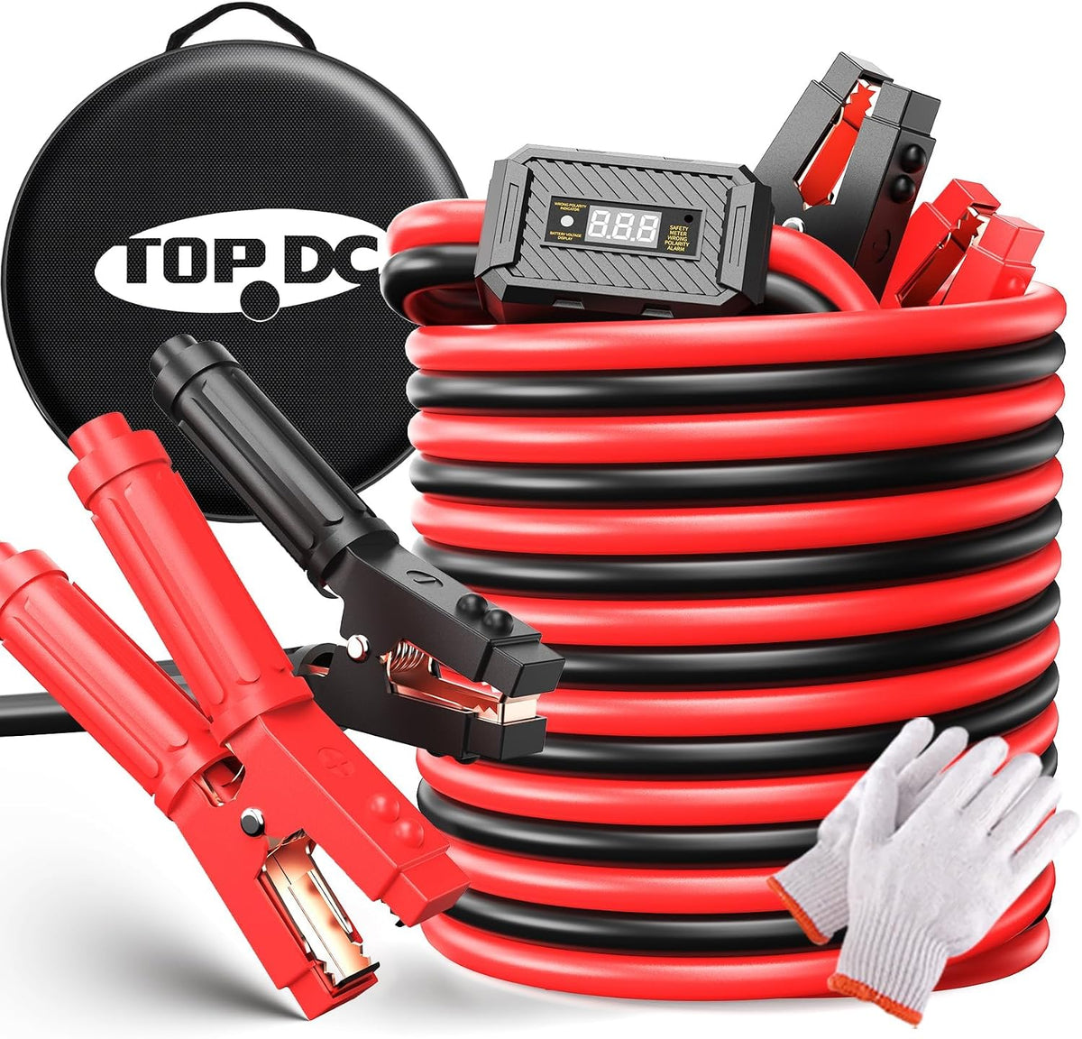 TOPDC 4 Gauge 16 Feet Jumper Cables for Car, SUV and Trucks Battery, Heavy Duty Automotive Booster Cables for Jump Starting Dead or Weak Batteries with Carry Bag, (TD-P0416)