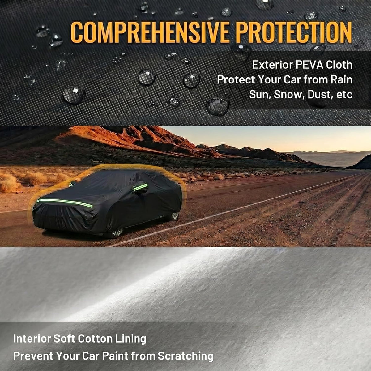 Favoto SUV Car Cover Waterproof All Weather 6 Layers Heavy Duty Car Cover for Automobiles Rain Sun Snow UV Protection with Inner Cotton Car Cover Outdoor Universal Fit for SUV (188-198 inch) Silver