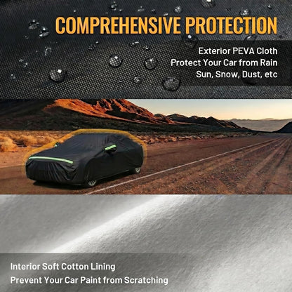 Favoto SUV Car Cover Waterproof All Weather 6 Layers Heavy Duty Car Cover for Automobiles Rain Sun Snow UV Protection with Inner Cotton Car Cover Outdoor Universal Fit for SUV (188-198 inch) Silver