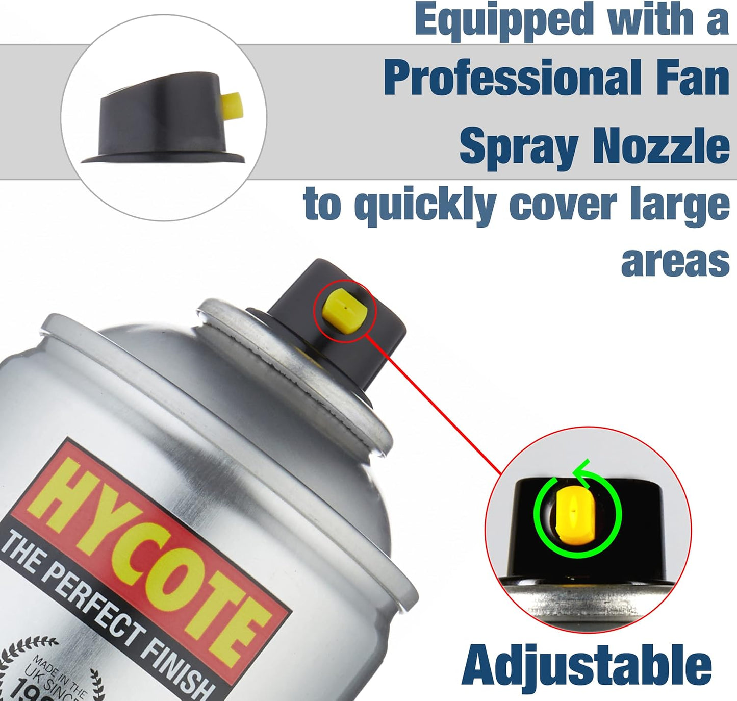 Hycote Black Spray Paint, Gloss Black, 13.5 Oz - Fast Drying, UV & Weather Resistant, Acrylic Formula for Superior Protection – For Automotive & DIY Use, 400ml