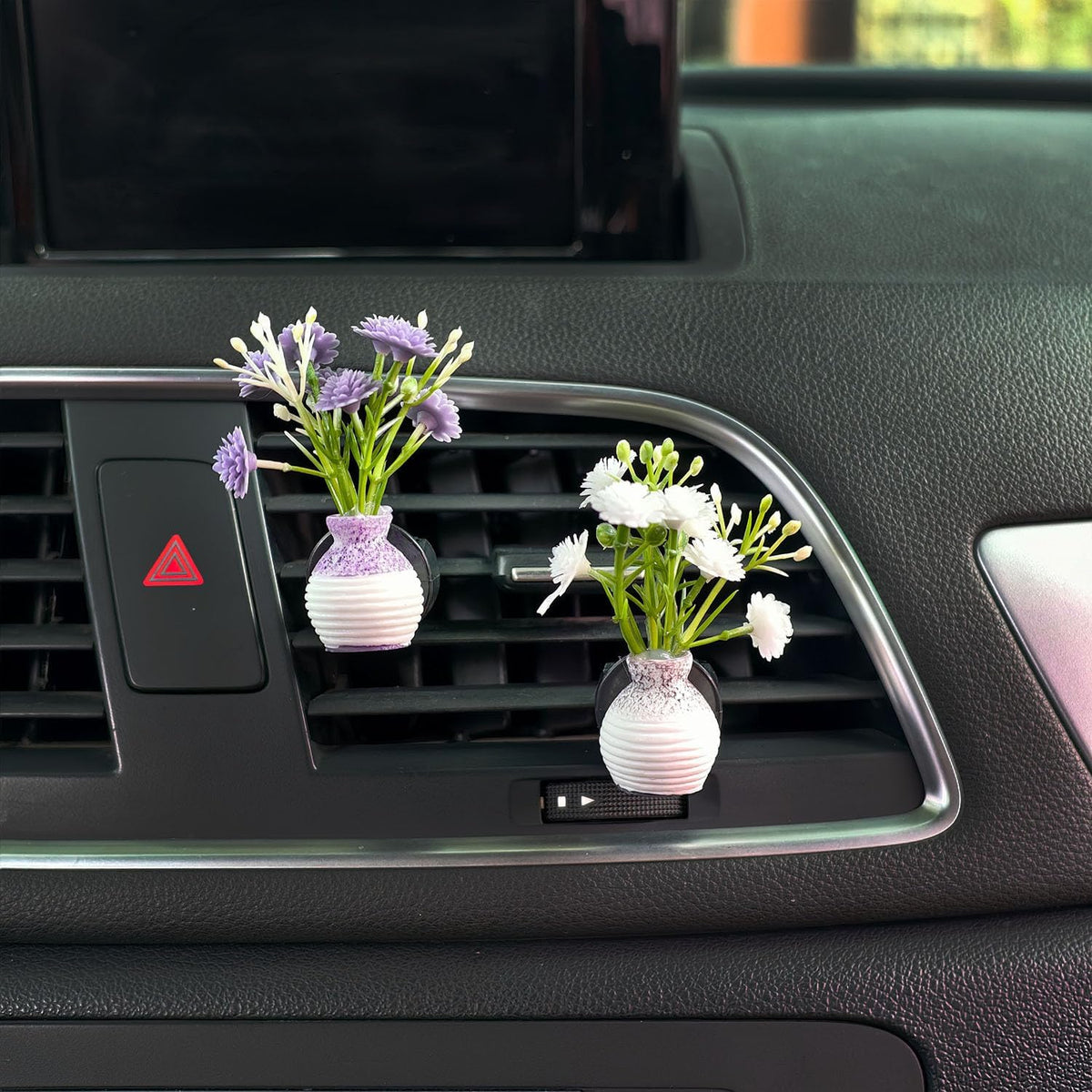 Set of 4 Cute Flower Bouquet Car Air Freshener Vent Clips, Mini Artificial Flowers for Car Air Vent Decoration, Auto Interior Dashboard Ornament Accessories