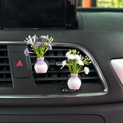 Set of 4 Cute Flower Bouquet Car Air Freshener Vent Clips, Mini Artificial Flowers for Car Air Vent Decoration, Auto Interior Dashboard Ornament Accessories