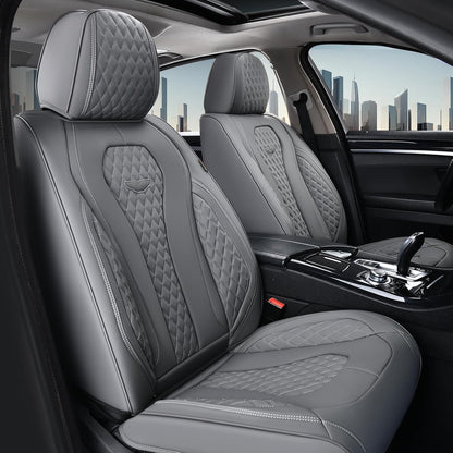 Coverado Seat Covers, Car Seat Covers Full Set, Black Car Seat Cover, Car Seat Covers Front Seats Back Seat Cover, Waterproof Car Seat Cushion, Leather Seat Covers Seat Protector Fit for Most Cars