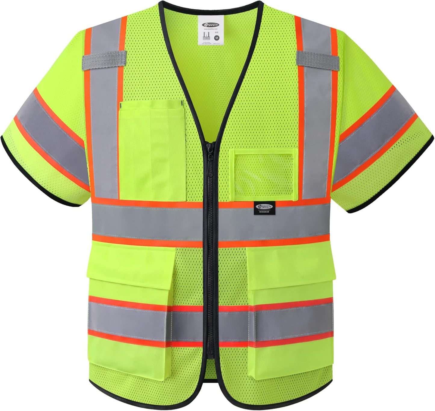 JKSafety Safety Vest for men women Hi Vis Reflective Vest with Pockets and Zipper High Visibility Meet ANSI Standard（BX320