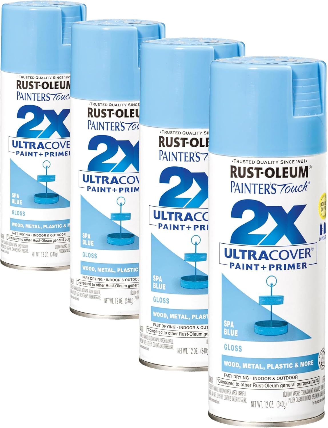 Rust-Oleum 334029 Painter's Touch 2X Ultra Cover Spray Paint, 12 oz, Gloss Clear - Colors C