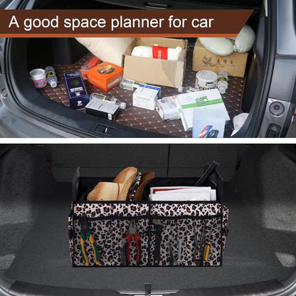 Femuar Car Trunk Organizer with Large Capacity Waterproof Car Accessories for Women & Men, Collapsible Trunk Organizer for Suv/Jeep/Sedan,Tools (Black, Standard)