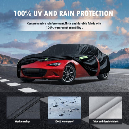 Car Cover Custom Fit for Toyota Corolla 2000-2025, Honda Civic 1991-2025, Waterproof All Weather Full Exterior Cover Rain Sun Protector Car Cover with Door Zipper