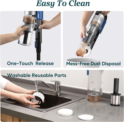 LEVOIT Cordless Vacuum Cleaner, Stick Vac with Tangle-Resistant Design, Up to 50 Minutes, Powerful Suction, Rechargeable, Lightweight, and Versatile for Carpet, Hard Floor, Pet Hair, LVAC-200