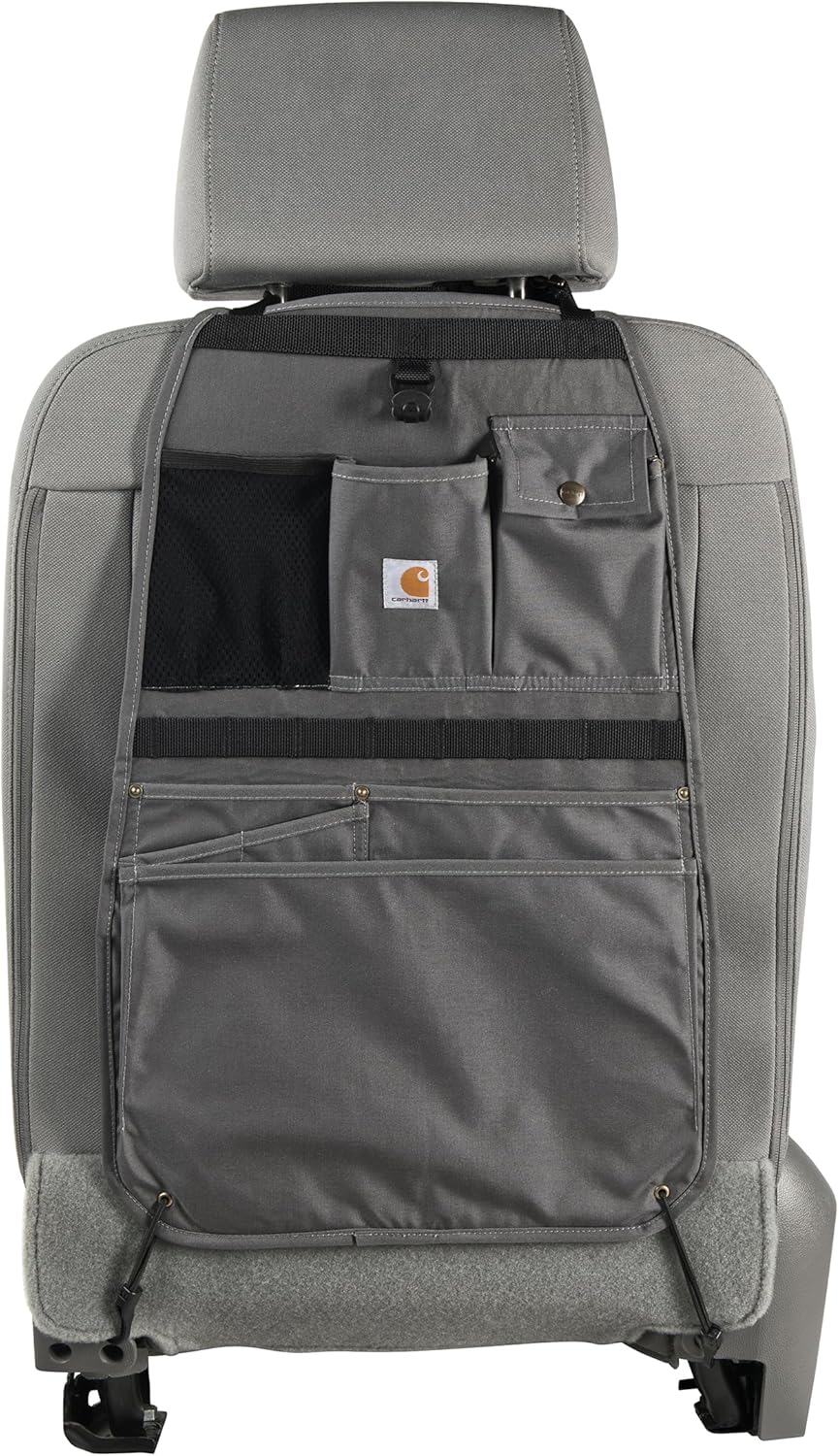 Carhartt Universal Nylon Duck Automotive Seat Back Organizer, Organization for Work and Kids, Black