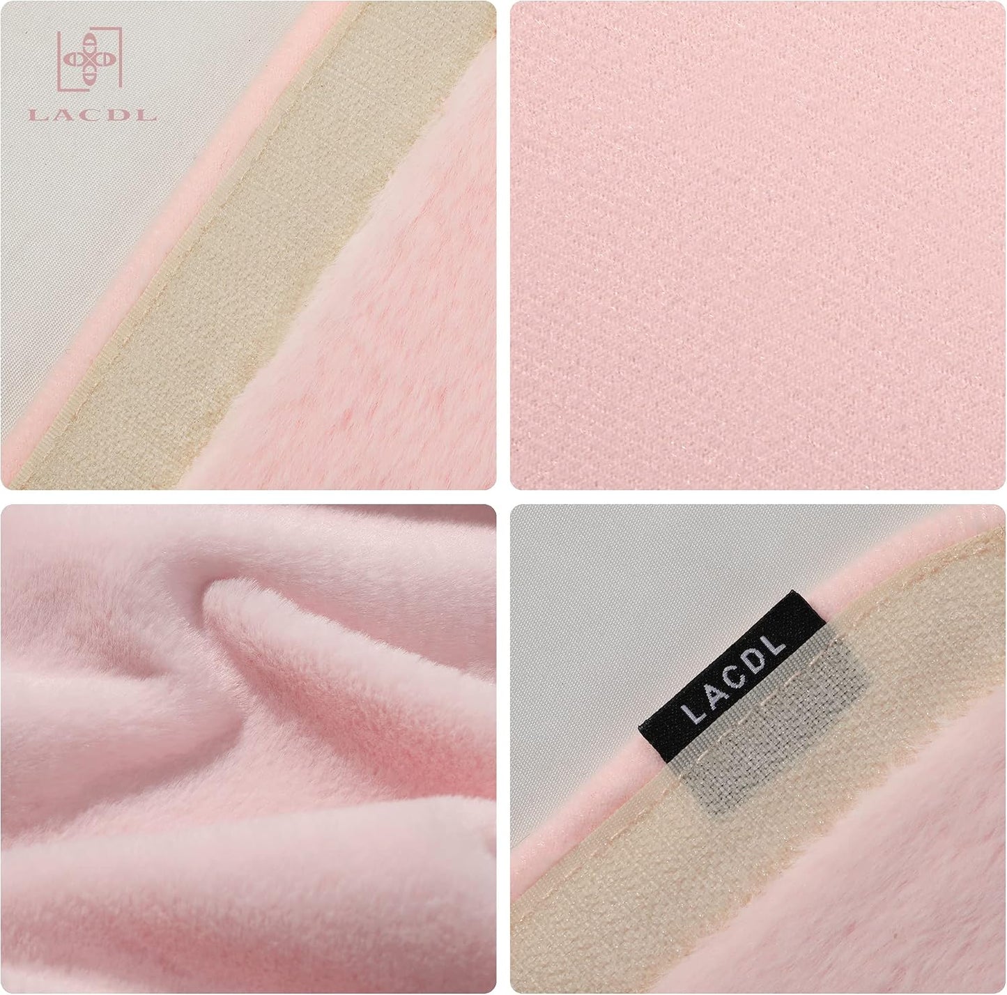LACDL Extra Long Seatbelt Cover Super Soft Furry for Adults Kids Women & Men, Thick Plush Full Car Seat Belt Strap Cushion, Fluffy Shoulder Pad Protector, Auto Interior Accessories, 1pc, Black, 15.5in