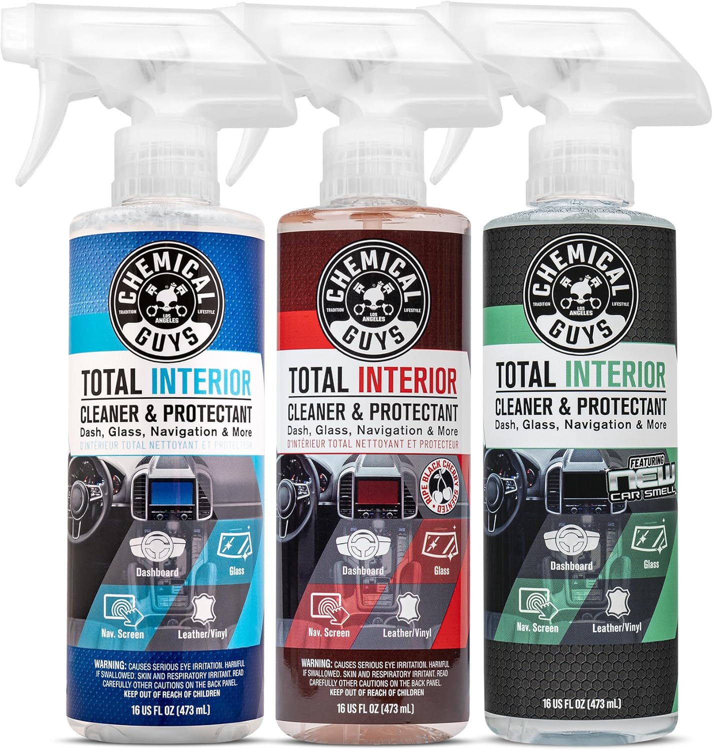 Chemical Guys Total Interior Cleaner Variety Kit With Storage Bag New Car And Black Cherry Scents Microfiber Towels Giftable Car Care Set