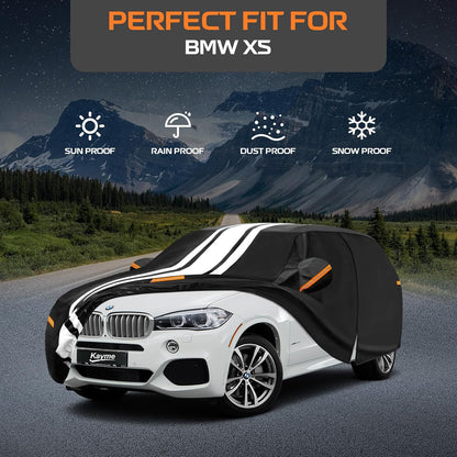 Kayme Heavy Duty Car Cover Custom Fit for BMW 3 Series 320i 325i 328i 330i 335i (1982-2026), Outdoor Full Exterior Cover with Tape and Towel, Rain Snow Sun UV Protection. - Colors B