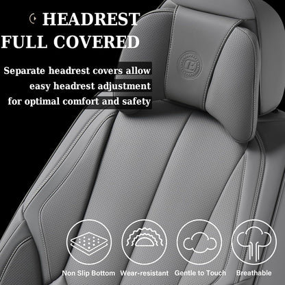 Coverado Seat Covers Full Set, Black Seat Covers for Cars 5 Seats, Car Seat Protector, Waterproof Nappa Leather Car Seat Cushion, Front and Rear Car Seat Cover Fit for Most Sedans SUV Pick-up Truck - Colors B