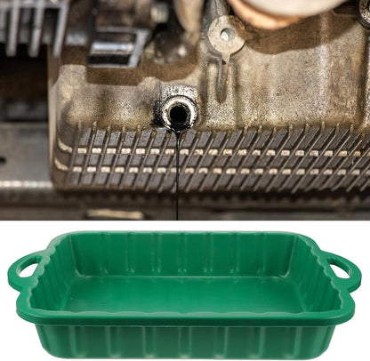 CALLARON 23.5" Oil Drain Pan for Car, Heavy Oil Change Collector Pan Leakproof, Plastic Large Transmission Drain Pan, Changing Oil Pans for Car Truck Engine, Transmission, Fluid Change(Green)