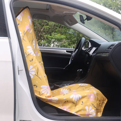 Car Seat Cover Protector Front Seats,for Gym Workout,Running,Swimming,Beach and Hiking,Waterproof Sweat Towel Bucket Seat Covers for Cars SUV Trucks (Black, 1Pcs)