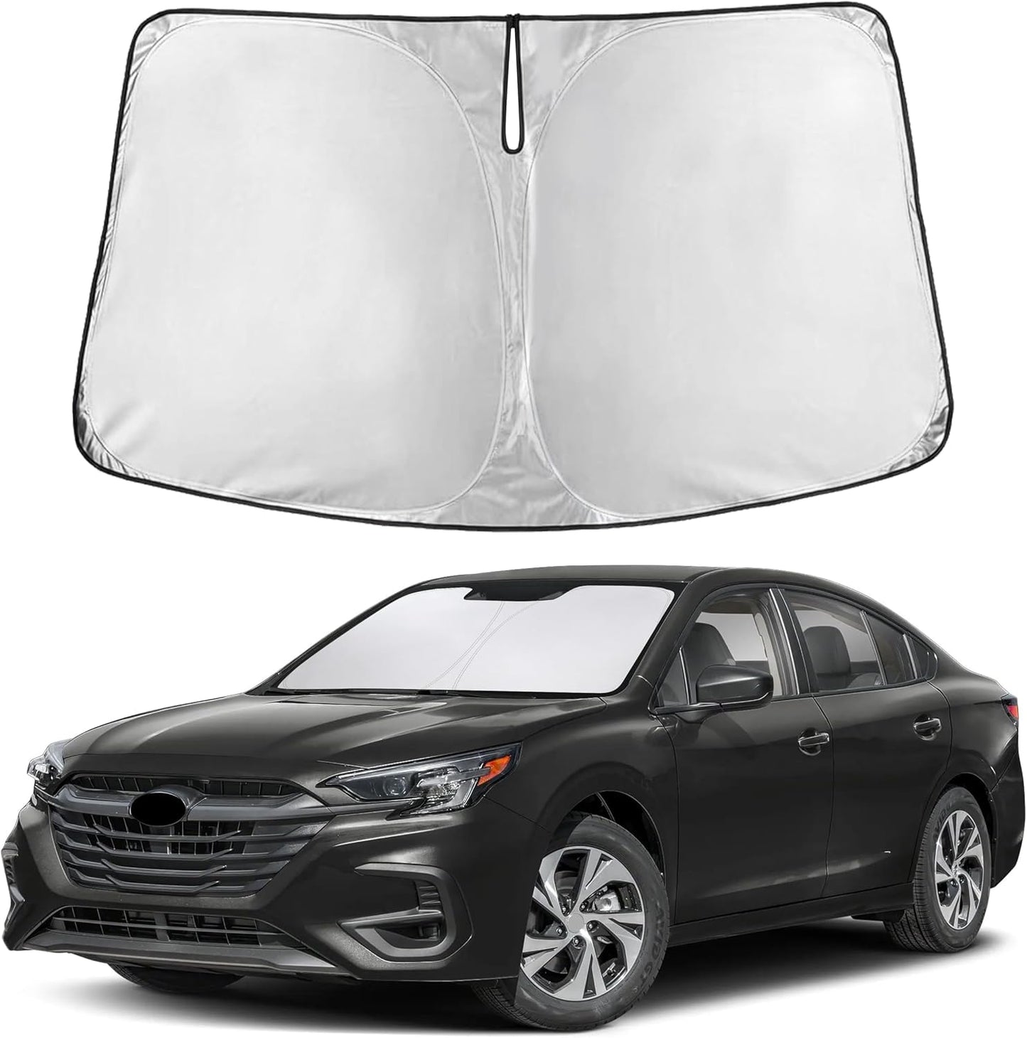 EcoNour Car Windshield Sun Shade | 2025 Upgraded Innovative No-Light-Pass Technology for Maximum Coverage | Foldable Sun Shade Keeps Your Vehicle Cool | Must-Have Car Accessories | Small (59" x 29") - Colors F