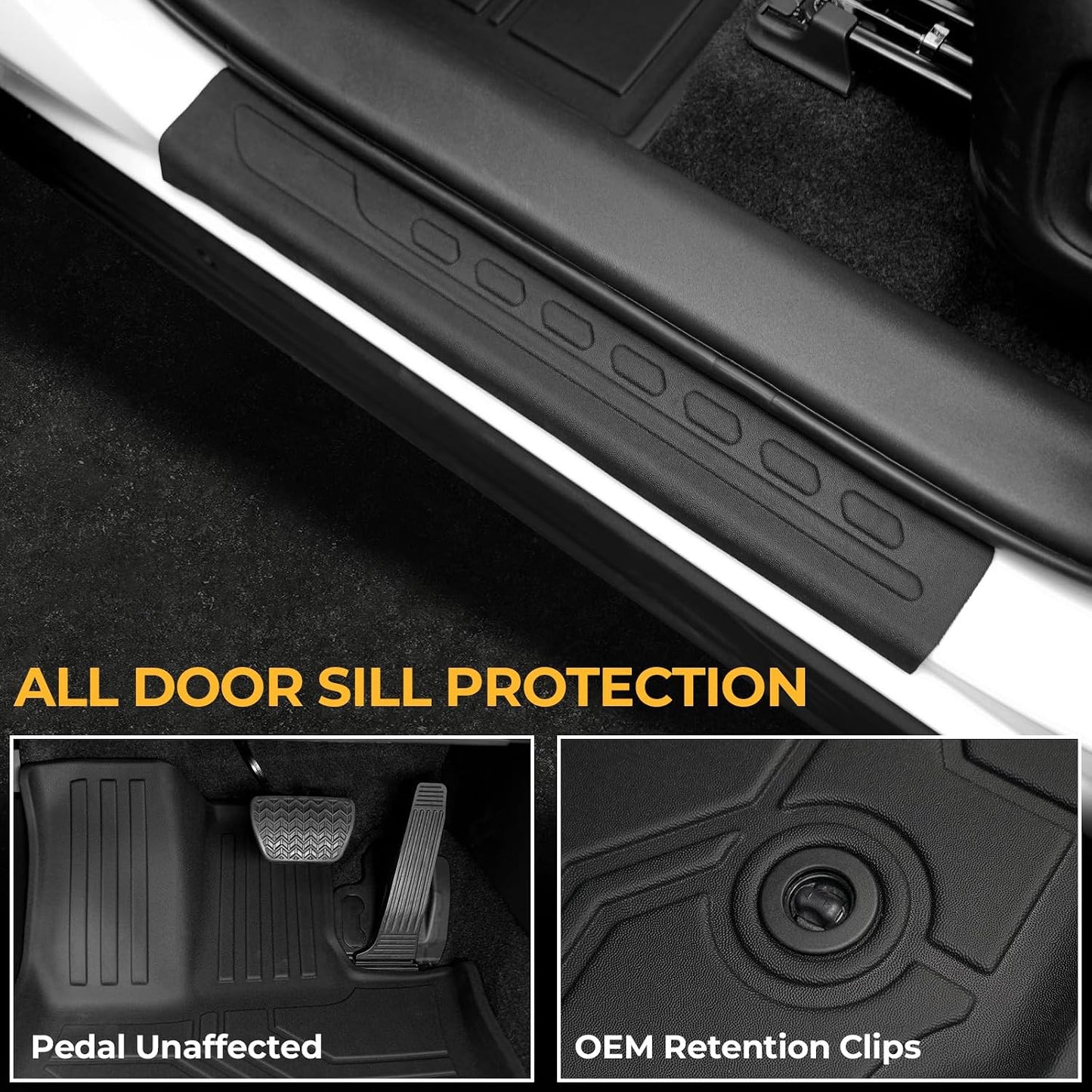 Floor Mats for Toyota Sienna 2021-2026, All Weather Floor Mats Lower Trunk Cargo Liner Accessories, Full Coverage Set (Fit 8-Seat with Spare Tire)