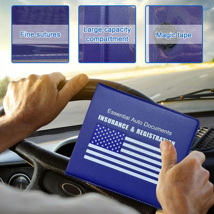 Ziciner Car Registration Insurance Holder, 2Pack Essential Auto Card Document Glove Box Organizer with Touch Fastener, Vehicle Interior Accessories Perfect for Most Car, Truck, SUV (Red/Small Car)