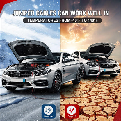 Nilight Jumper Cables for Car Battery 8 Gauge 12 FT Booster Cable Heavy Duty 250 A CCA with Carrying Bag Jump Start Emergency Kit Pickup Vans SUV Sedan Motorcycle