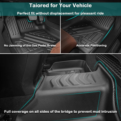 All Weather Floor Mats for 2016-2019 Chevy Cruze (No Fit 2016 Cruze Limited), Chevy Cruze Floor Mats, 1st and 2nd Maximum Coverage, 3D Waterproof TPE Rubber Protector Car Mats Full Set Liners