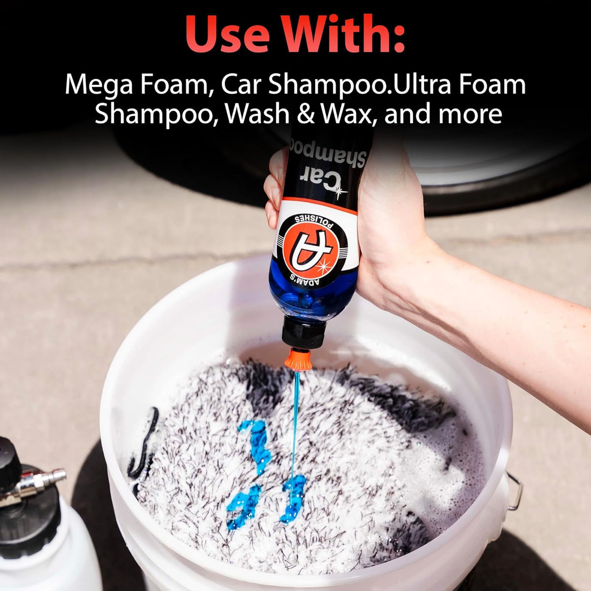 Adam's Polishes Microfiber Car Wash Mitt, Car Sponge Wrapped in Soft, Plush Fiber Cloth Material, Safe Washing with Any Car Soap, Bucket, Foam Gun, Foam Cannon, Other Cleaning Supplies