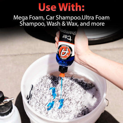 Adam's Polishes Microfiber Car Wash Mitt, Car Sponge Wrapped in Soft, Plush Fiber Cloth Material, Safe Washing with Any Car Soap, Bucket, Foam Gun, Foam Cannon, Other Cleaning Supplies