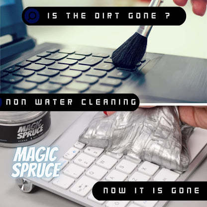 MAGIC SPRUCE Car Cleaning Gel, Reusable Auto Detailing Putty for Interior Dashboard Vents, Non-Toxic Dust Remover for Car Keys Keyboard PC Laptop, Scented Cleaning Products,Stocking Stuffers for men
