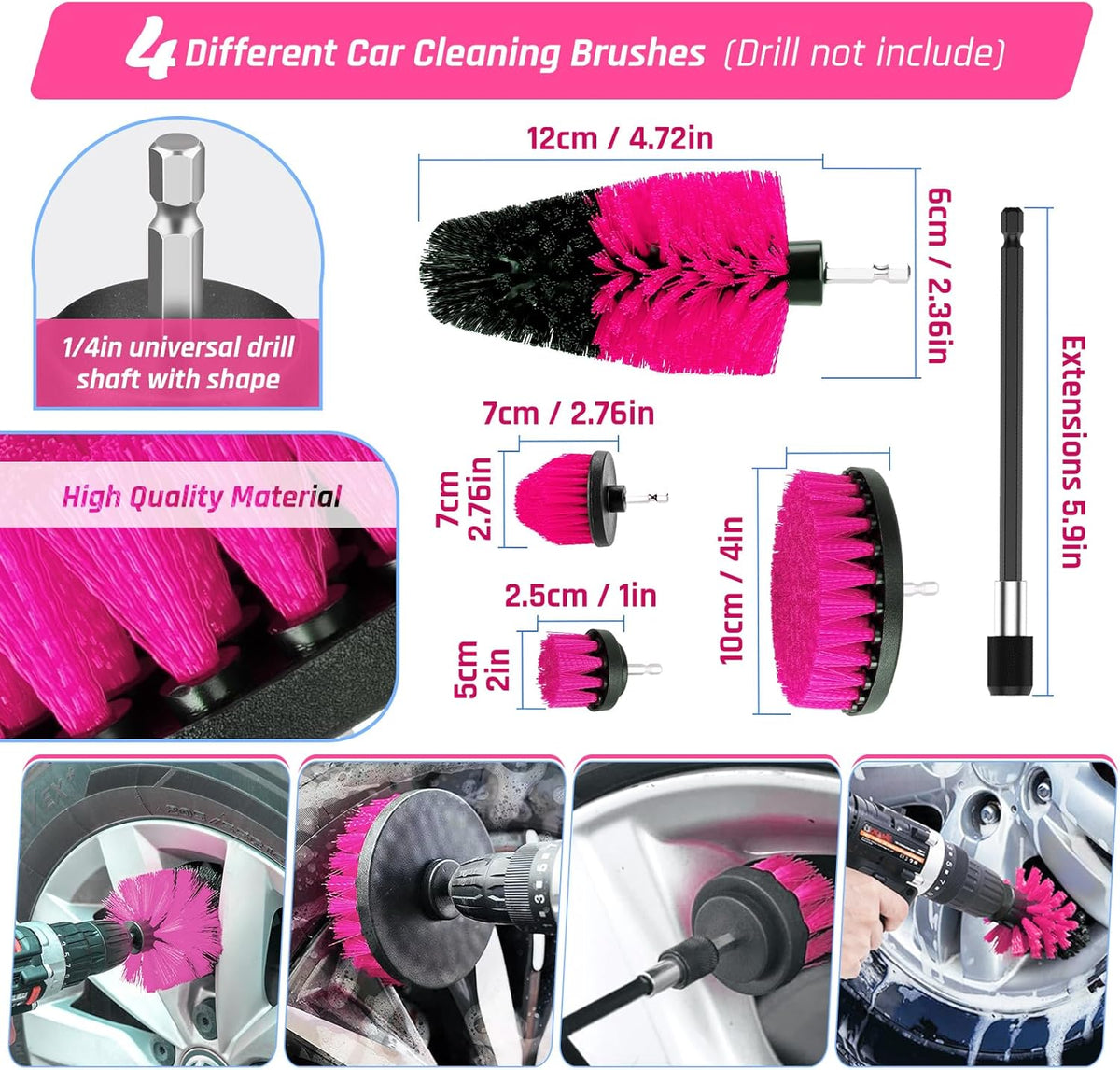 34PCS Car Detailing Brush Set, Car Detailing Kit, Car Detailing Brushes, Car Cleaning Kit, Car Windshield Cleaning Tool, Professional Car Care kit - Car Wash Brush kit for Interior Exterior Wheels