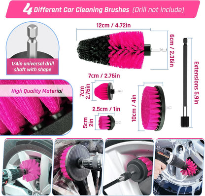 34PCS Car Detailing Brush Set, Car Detailing Kit, Car Detailing Brushes, Car Cleaning Kit, Car Windshield Cleaning Tool, Professional Car Care kit - Car Wash Brush kit for Interior Exterior Wheels